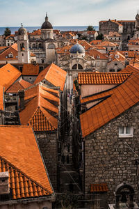 High angle shot of townscape