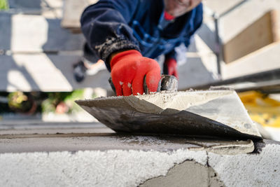 Man working on table