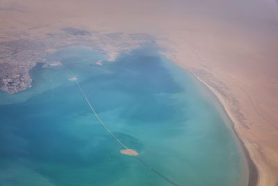 Aerial view of sea against sky