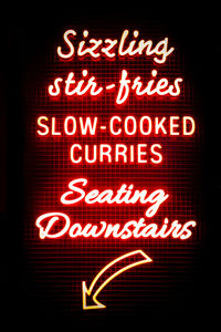 Text written on black background