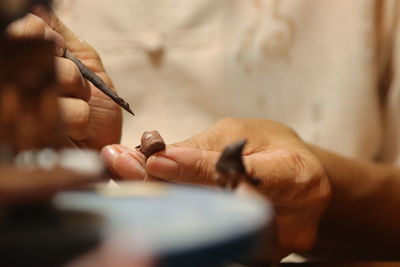 Close-up of man working