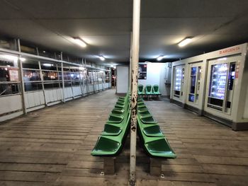 Empty seats in subway