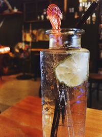 Close-up of drink on table