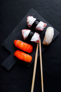 Close-up of sushi on table