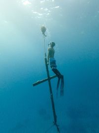 Man swimming in sea