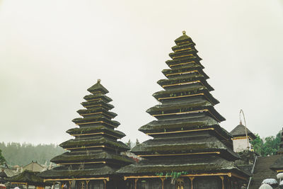 Low angle view of pagoda against sky