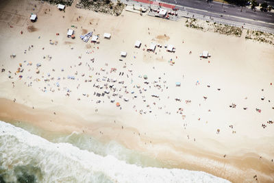 Aerial view of beach on sunny day