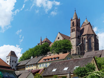 Low angle view of buildings against sky