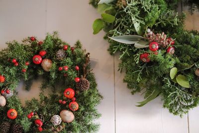 Close-up of christmas decoration on table