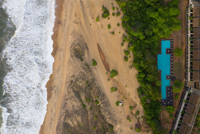 High angle view of beach