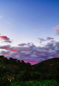 Scenic view of landscape against cloudy sky