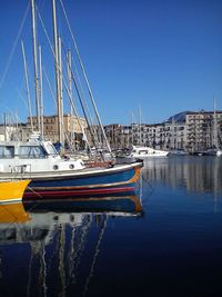 Boats in harbor