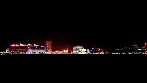 Illuminated city at night