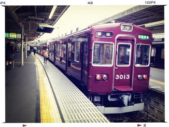 Train at railroad station platform