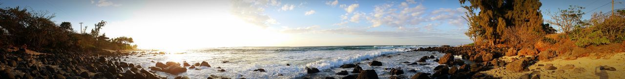 Scenic view of sea at sunset