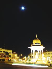 Illuminated building at night