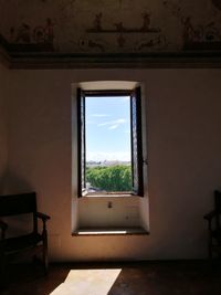 Close-up of window at home