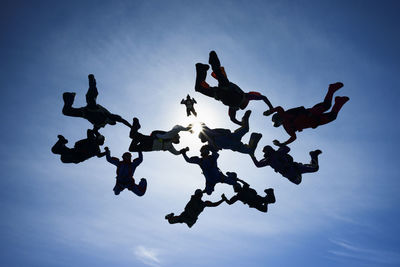 Skydivers in mid-air