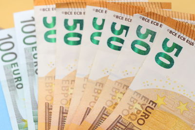 High angle view of text on paper