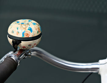 Close-up of colorful bicycle bell