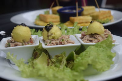 Close-up of served food