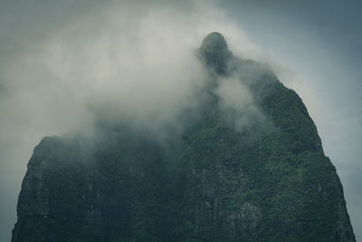 Low angle view of volcanic mountain