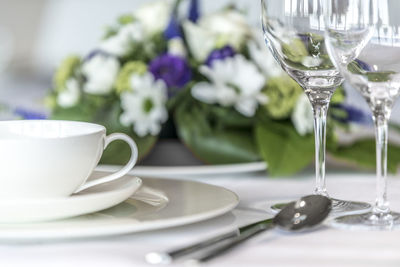 Close-up of drinks on table