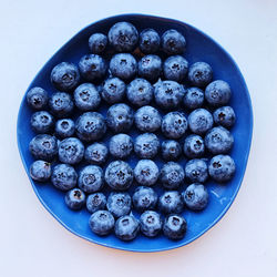 High angle view of fruits in plate