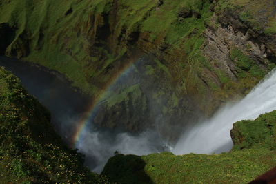 Scenic view of waterfall