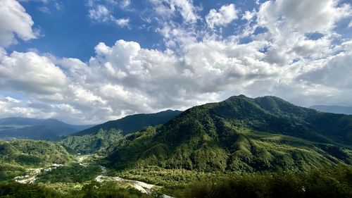 Scenic view of mountains against sky