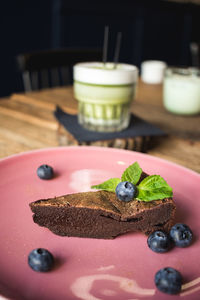 Close-up of cake on table