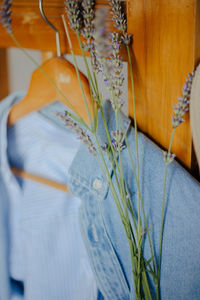 Close-up of white curtain