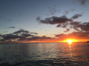 Dramatic sky over calm sea