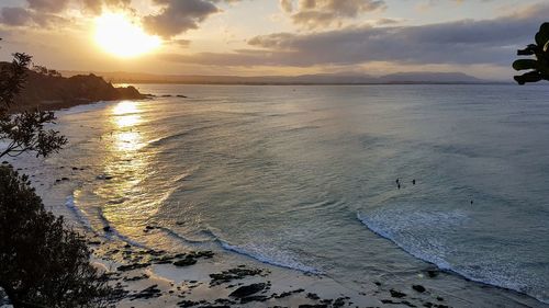 Scenic view of sea during sunset