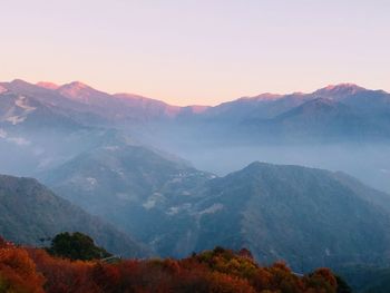 Scenic view of mountains against sky