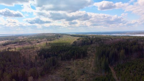 Scenic view of land against sky