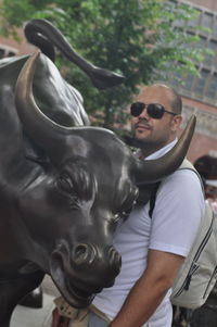 Portrait of young man sculpture