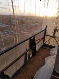 High angle view of empty staircase