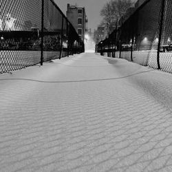 Surface level of footpath in city