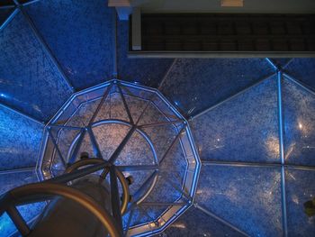 High angle view of spiral stairs