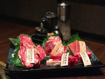 Close-up of fruits on table