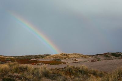 Scenic view of rainbow against sky