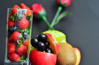 Close-up of multi colored fruits on table