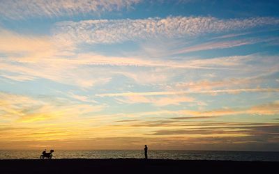 Scenic view of sea at sunset