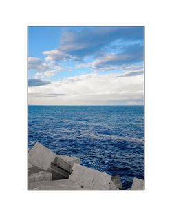 Digital composite image of sea against sky