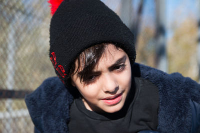 Little boy wearing winter clothing