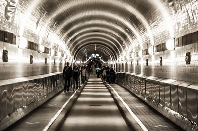 People walking in subway station