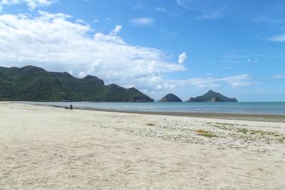 Scenic view of beach against sky