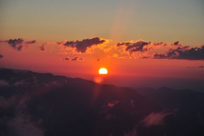 Scenic view of landscape at sunset