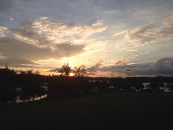 Scenic view of landscape against cloudy sky